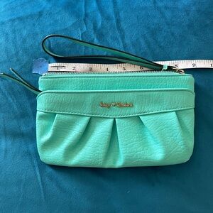Juicy Couture Mint Green Pleated Wristlet Clutch